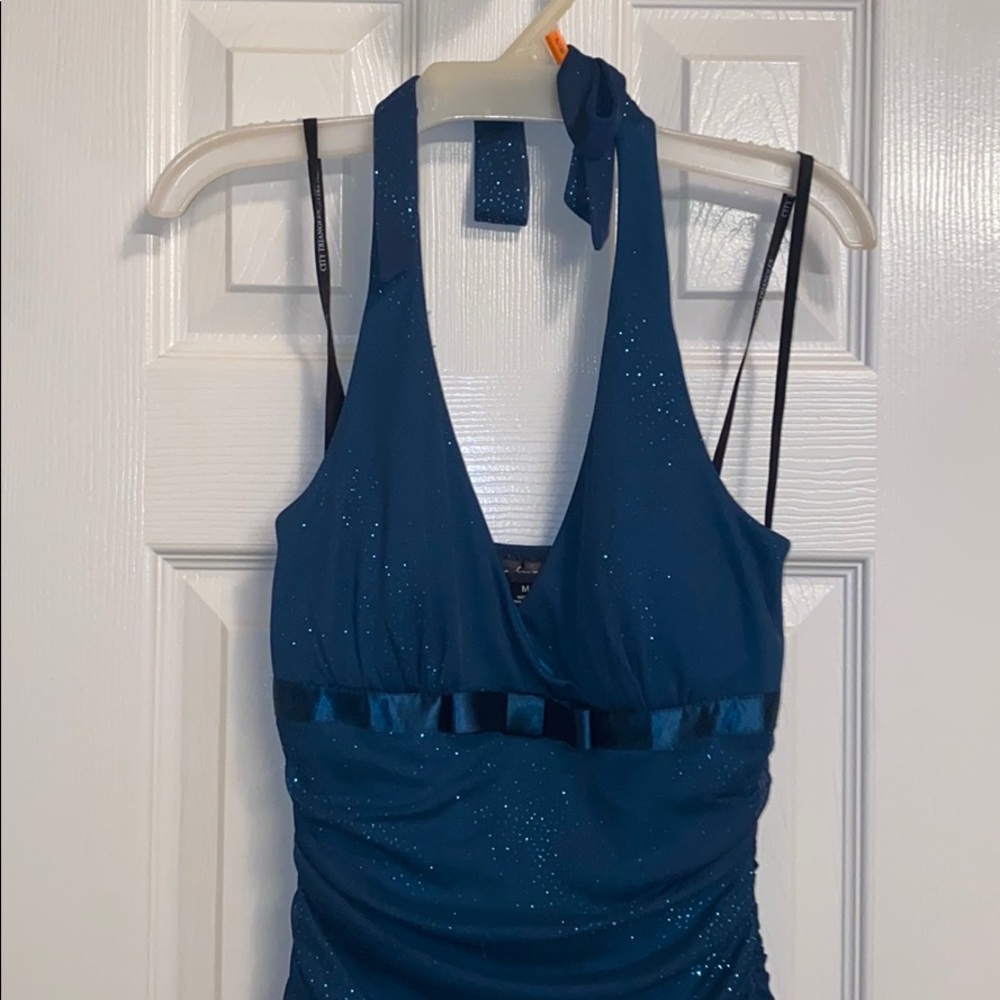 City Triangles Halter Top Formal Dress